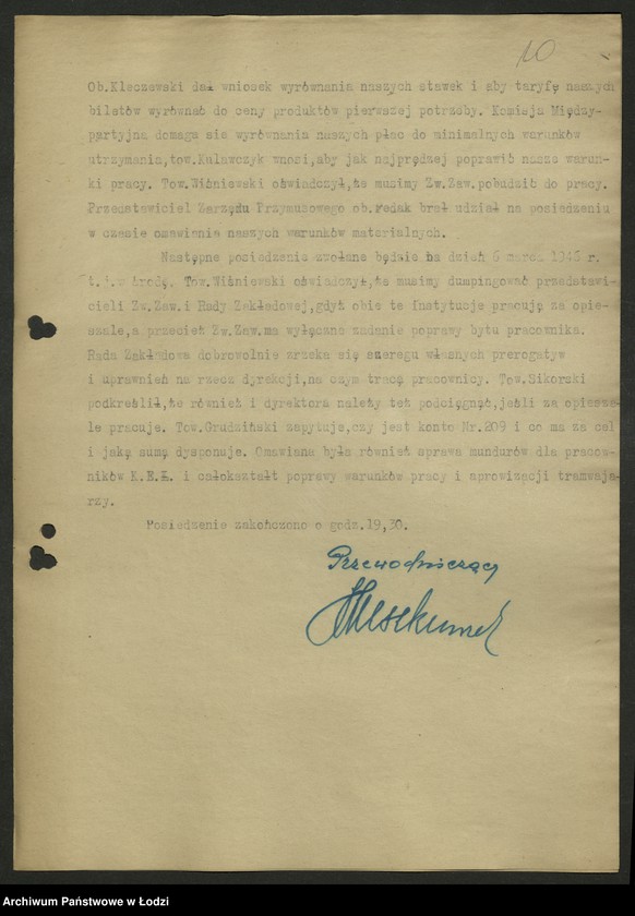 Obraz 11 z jednostki "Protokoły [wspólnych posiedzeń komitetów dzielnicowych PPS i PPR] T-2"
