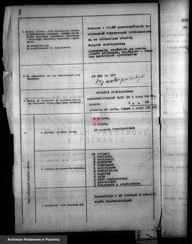 Obraz 12 z jednostki "Zatwierdzenie projektu zakładu przemysłowego /urządzenia zakładu mechanicznego/ nr 462 firmy Wiepofama"