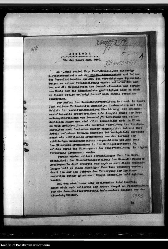 Obraz 5 z jednostki "Stand des Gesundheitswesens in Litzmannstadt - Land (Łódź)"