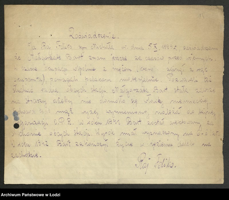 Obraz 16 z jednostki "Akta dotyczące Niemców [- podania, opinie, zaświadczenia i postanowienia Komisji]"