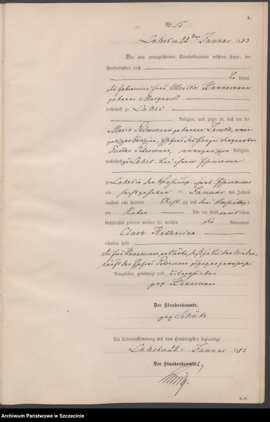 Obraz 19 z jednostki "Geburts-Register (Neben-Register)"