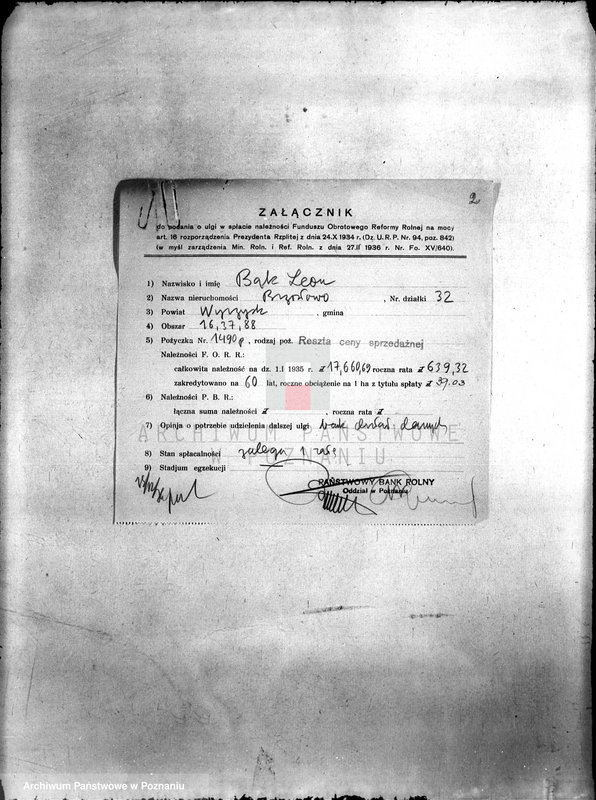 Obraz 6 z jednostki "/Podania rolników o ulgi w spłacie należności Funduszu Obrotowego Funduszu Obrotowego Reformy Rolnej z terenu powiatu wyrzyskiego"