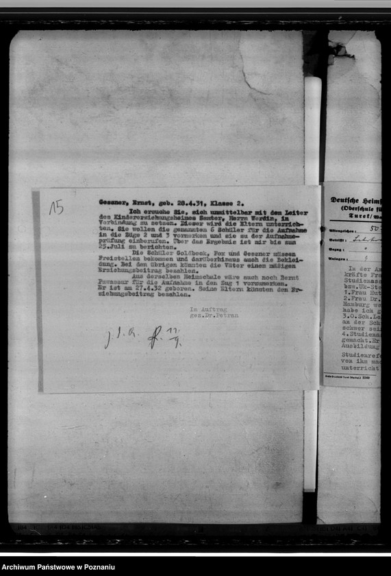 Obraz 19 z jednostki "Kindererziehungsheim Samter (Szamotuły). Oberschule in Samter"