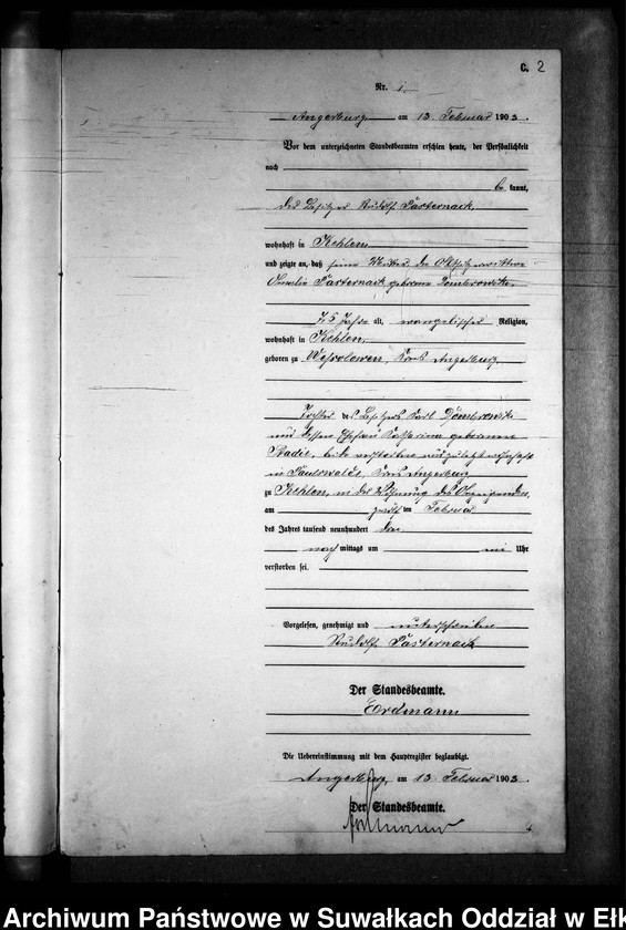 image.from.unit.number "Sterbe-Neben-Register des Preussischen Standes-Amtes Kehlen Kreis Angerburg"
