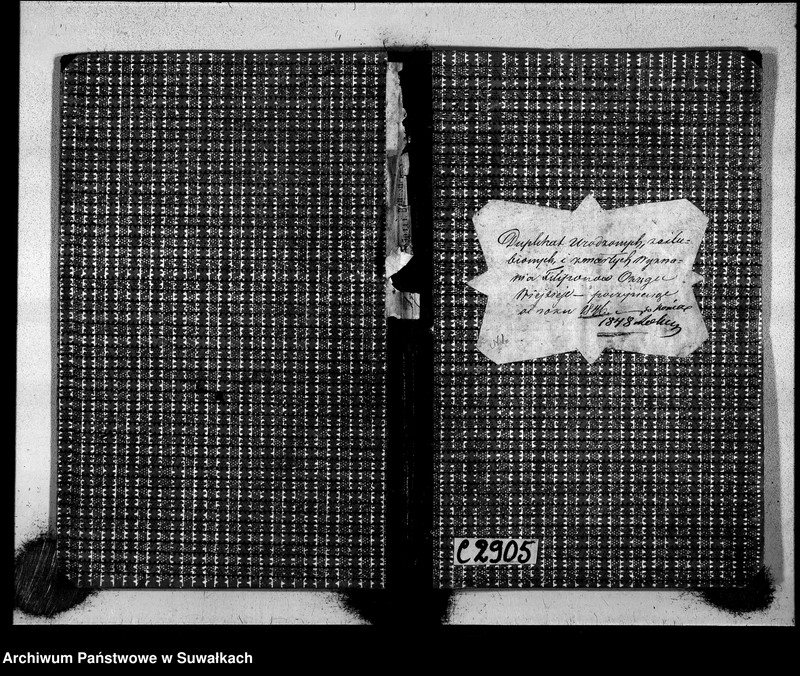 image.from.unit.number "Duplikat Urodzonych, zaślubionych i zmarłych Wyznania Filiponów Okręgu Wiejsieje poczynające w roku 1846, kończące w 1848 roku"