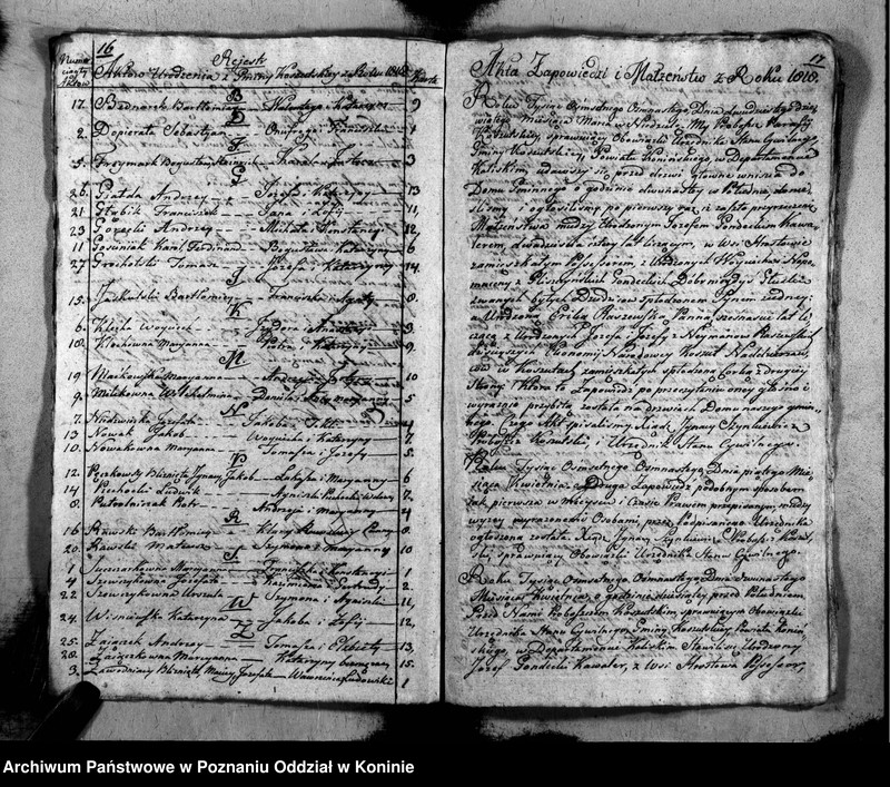 Obraz 11 z jednostki "Akta urodzeń, małżeństw i zejścia"