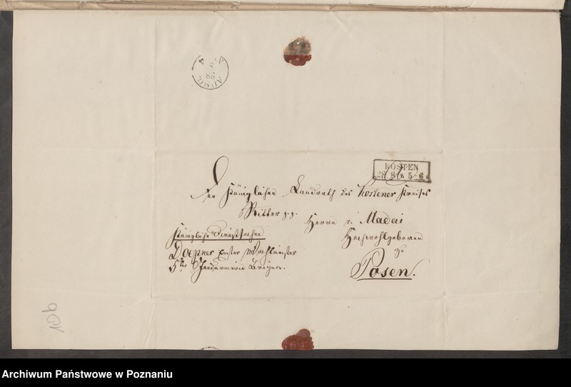 Obraz 15 z jednostki "Acta generalia des Oberpäsidialkommissars Landrat von Madai zu Kosten betreffend die Verfolgung der polnisch-revolutionären Umtriebe im Kreise Kosten /Kościan/."