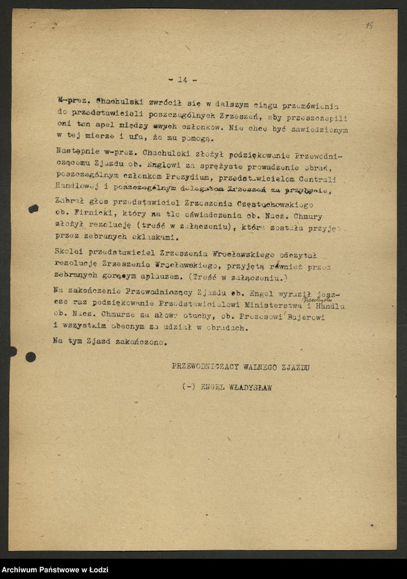 Obraz 16 z jednostki "Związek Zrzeszeń Prywatnego Przemysłu Włókienniczego; protokół z Walnego Zjazdu Delegatów, sprawozdanie [z działalności, wykaz przedsiębiorstw]"