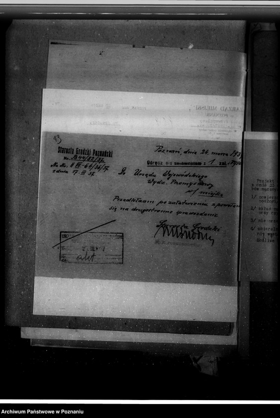 image.from.unit.number "Zatwierdzenie zakładu przemysłowego /fabryki makaronu/  Aldo- Germanini i Spółka w Poznaniu"