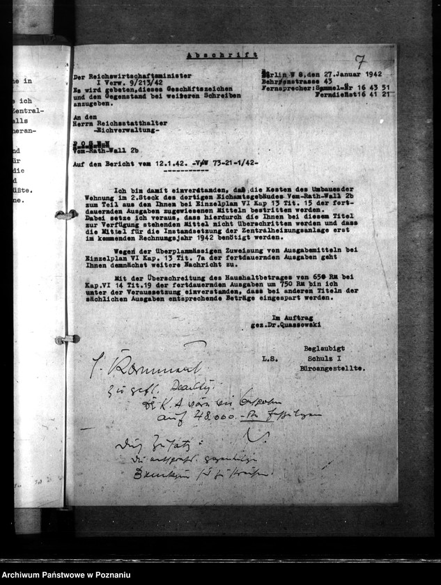 Obraz 11 z jednostki "Bauliche Massnahmen im Gebäude der Eichverwaltung in Posen"