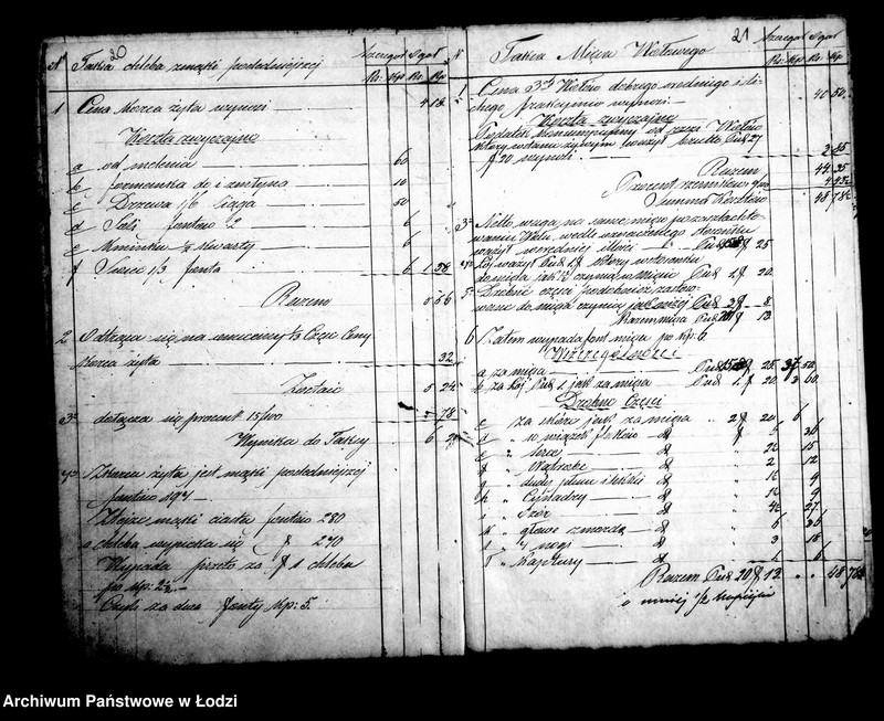 Obraz 16 z jednostki "Księga ustanowionych taks miesięcznych na chleb, bułki i mięso w m. Łodzi 1861 roku"