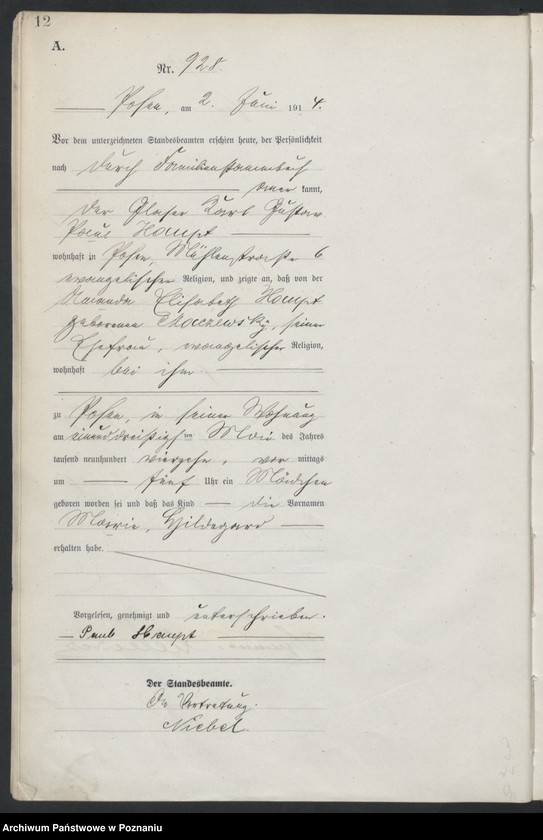 Obraz 14 z jednostki "Księga miejscowa urodzeń tom III[Rejestr główny urodzeń]"