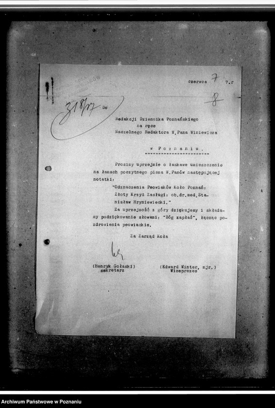 image.from.unit.number "Korespondencja w sprawach personalno - organizacyjnych dotycząca m.in. udzielania pomocy w zatrudnieniu, otrzymaniu mieszkania i pomocy materialnej"
