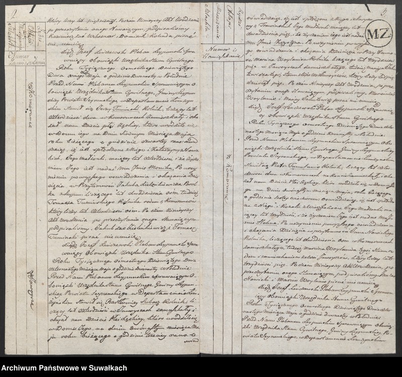 image.from.unit.number "Akta Urodzenia Gminy Leypuńskiej 1 Maja 1809 Roku."