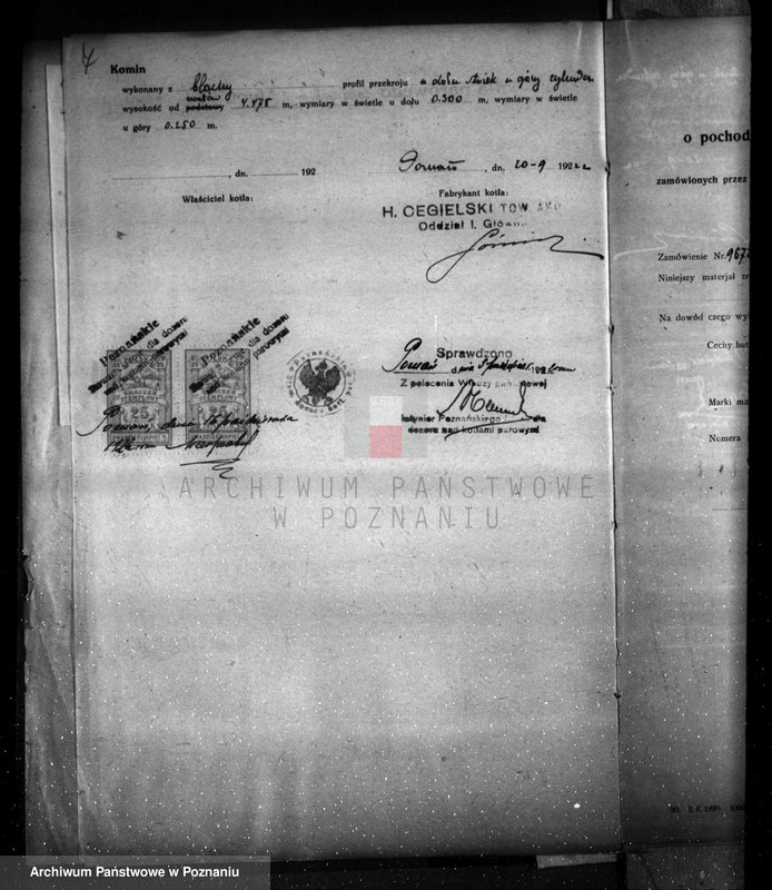 Obraz 10 z jednostki "Fabryka H. Cegielski w Poznaniu T. A. nr porz. kotła 239"