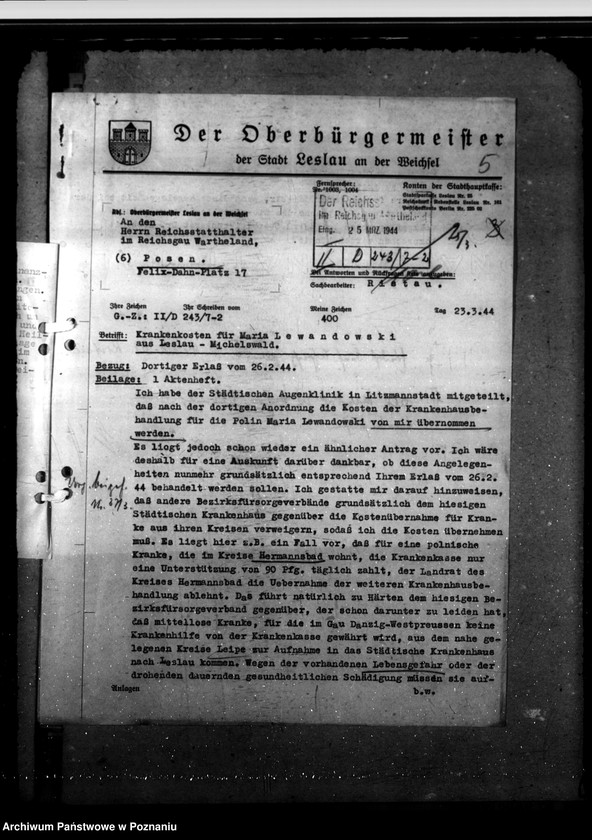 Obraz 9 z jednostki "Fürsorgekosten für auswärtige Kranke"