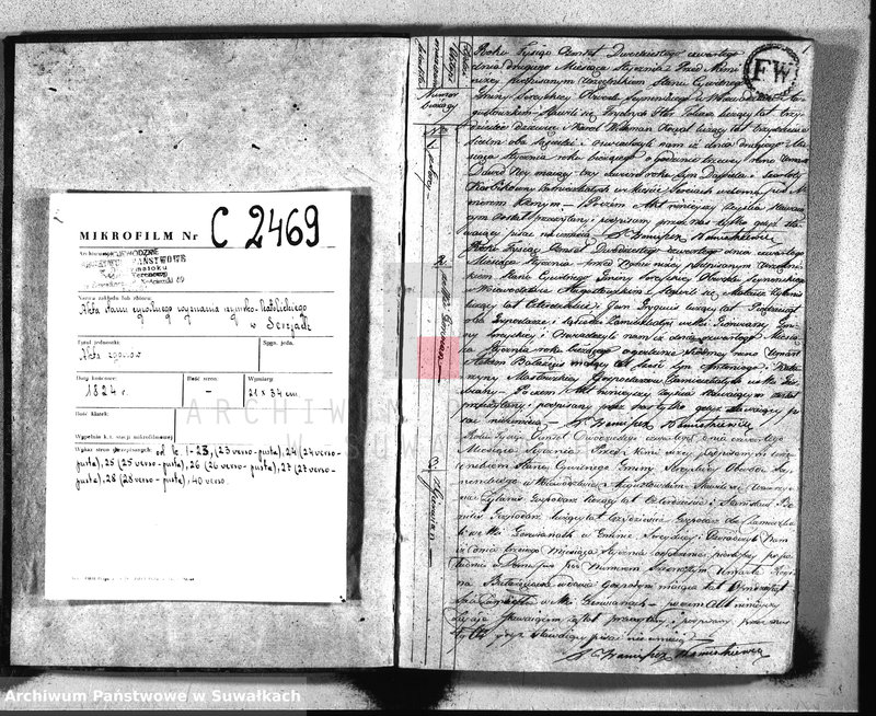 image.from.unit.number "Akta urzędnika stanu cywilnego gminy i parafij sereyskiey umarłych od dnia 1-go stycznia 1824 do ostatniego grudnia tegoż roku."