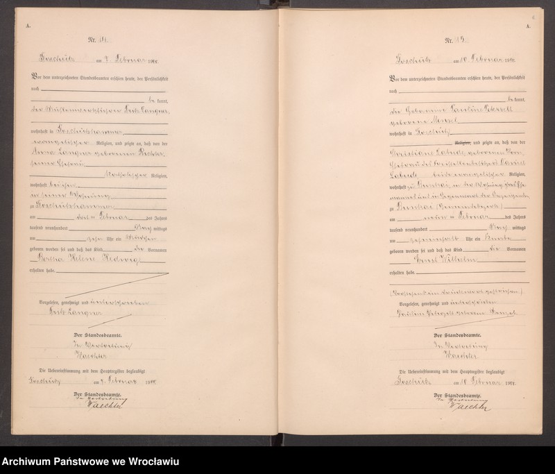 image.from.unit.number "księga urodzeń Urzędu Stanu Cywilnego w Goszczu (Goschütz) 1900"