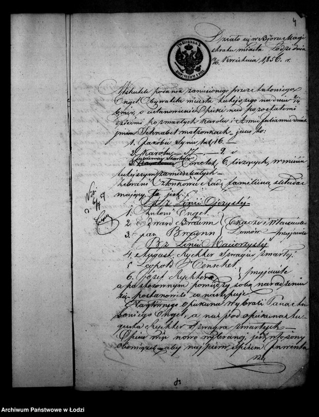 Obraz 8 z jednostki "Akta tyczące się rady familijnej i spisu inwentarza pozostałego po zmarłych Karolu i Annie Juliannie Schnabel"