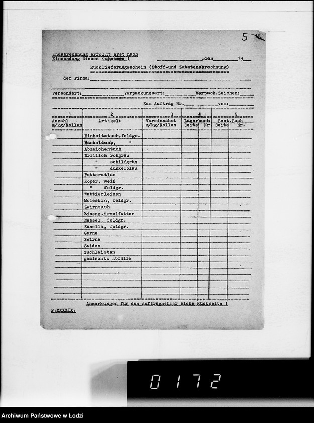 Obraz 9 z jednostki "5234 Kriegsauftrag SS-12884/42 Winter 1.158 St.Fusssäcke H.B.A.Berlin"