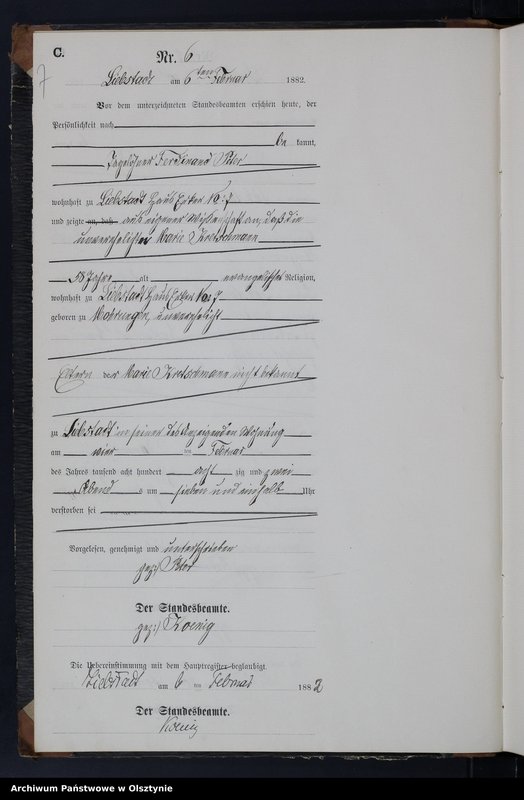 image.from.unit.number "Sterbe-Neben-Register Nr 1 - 71"