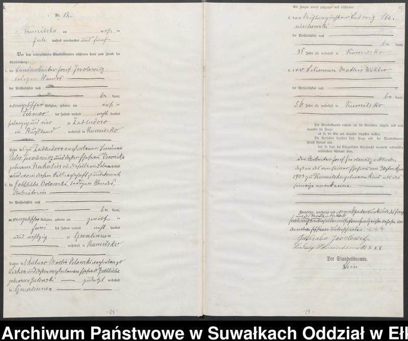 image.from.unit.number "Heirats-Haupt-Register des Königlichen Preussischen Standes-Amtes Kumilsko Kreis Johannisburg"