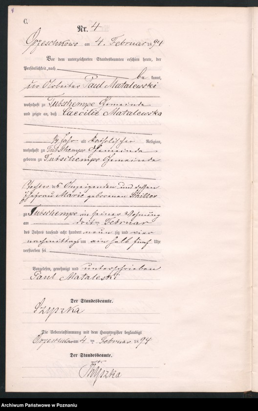 Obraz 7 z jednostki "Księga zgonów"