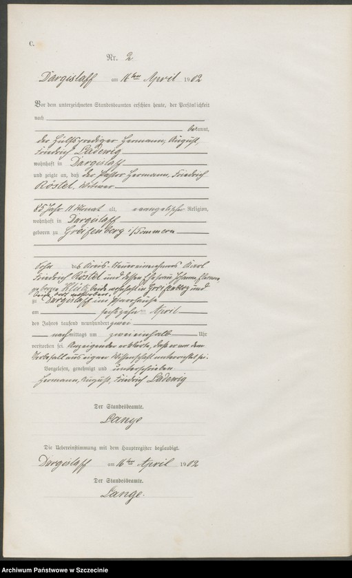 Obraz 5 z jednostki "Sterbe-Register (Neben-Register)"