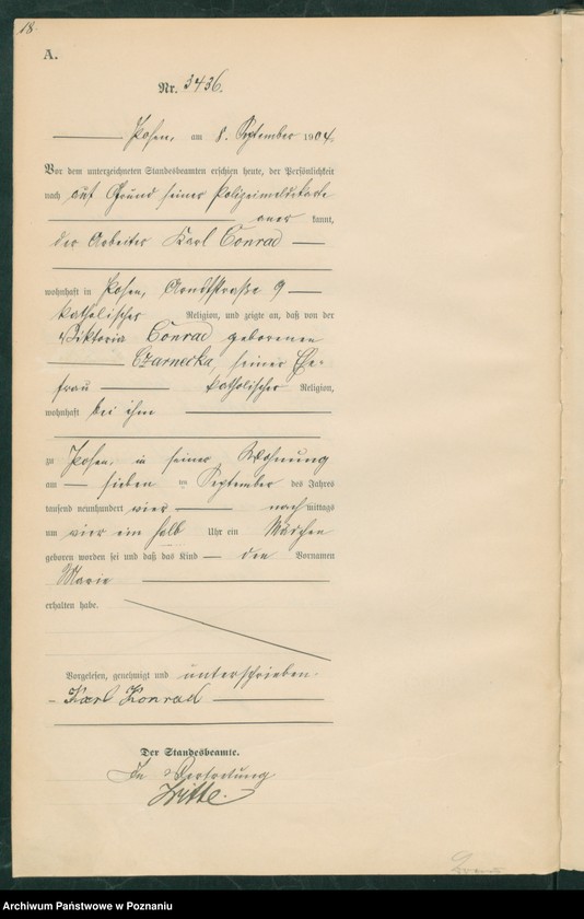 Obraz 19 z jednostki "Księga miejscowa urodzeń tom VII"