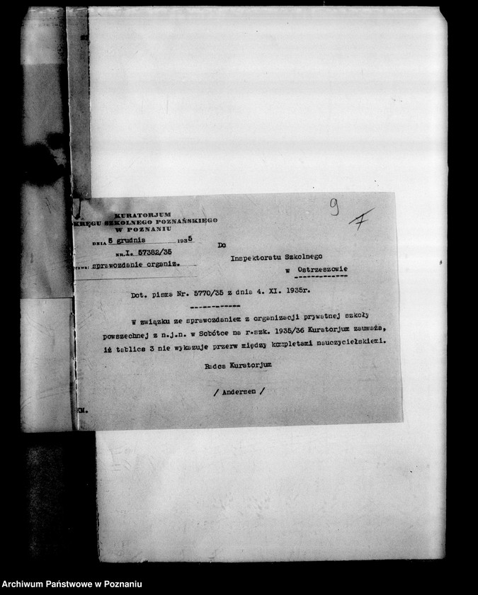 Obraz 13 z jednostki "Prywatna Szkoła Powszechna z niemieckim językiem nauczania Sobótka powiat Ostrów"