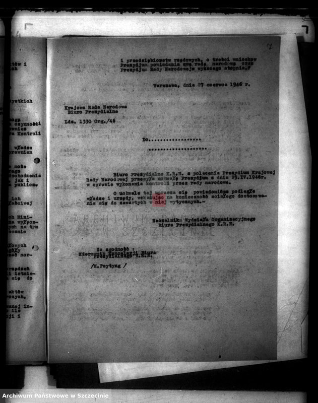 Obraz 7 z jednostki "Związek Rewizyjny Spółdzielni R.P.Okręg Szczeciński - korespondencja"