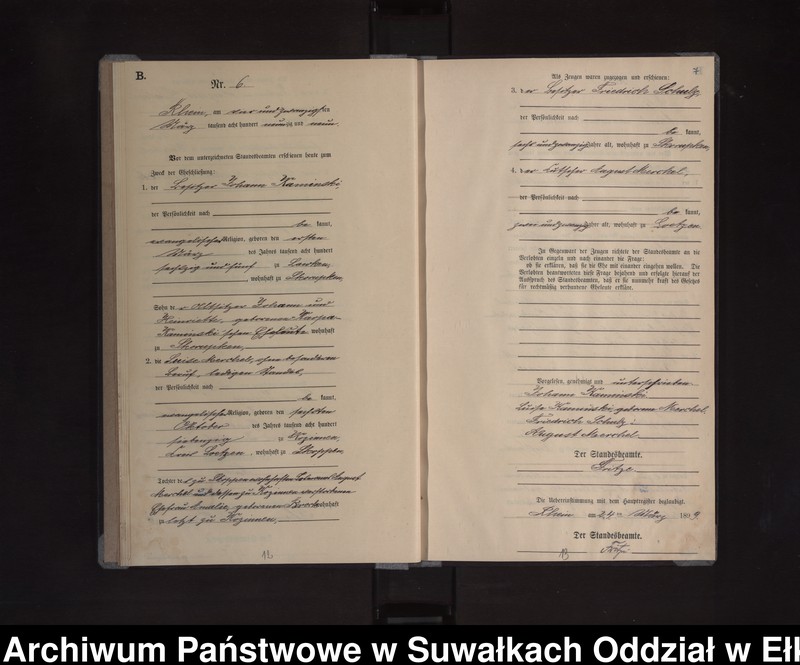 image.from.unit.number "Heiraths-Neben-Register des Königlichen Preussischen Standes-Amtes Orlen Kreis Loetzen"