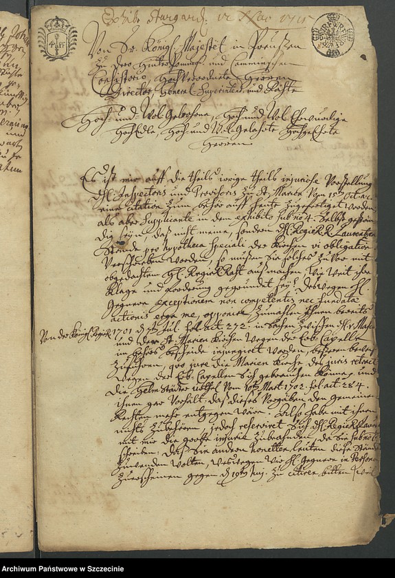 image.from.unit.number "Regierungsrat Laurens und Rat Johann Müller gegen die Vorsteher der Marienkirche zu Stargard wegen der Kirchenstühle des Gregor Peßke"