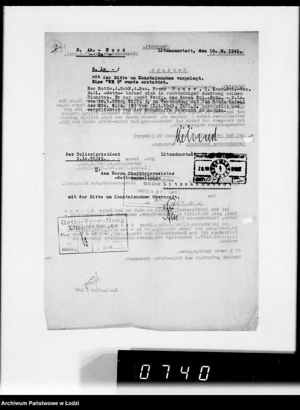 Obraz 11 z jednostki "Berichte der Polizei und Kripo [o zastrzeleniu Żydów uciekających z Getta i zatrzymaniu przemytników]"