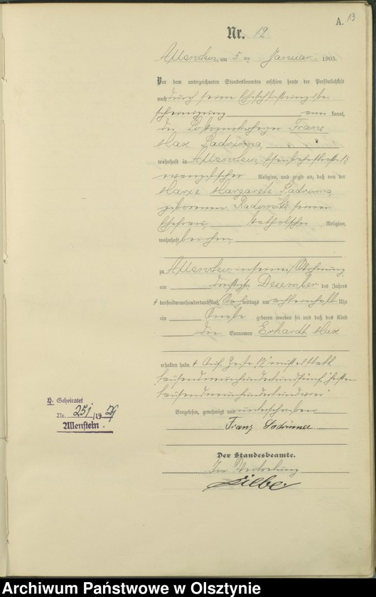 image.from.unit.number "Geburts-Haupt-Register Tom I, Nr 1- 398"