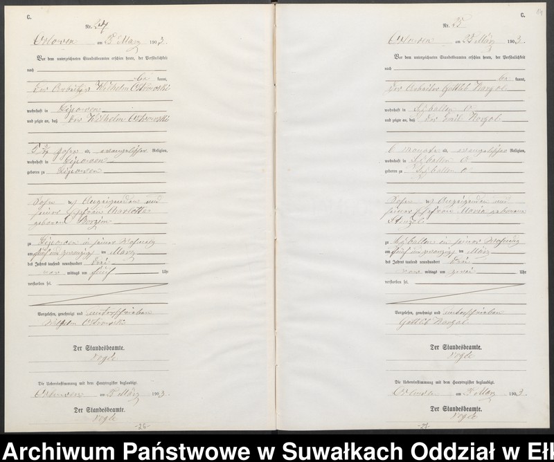 image.from.unit.number "Sterbe-Neben-Register des Preussischen Standes-Amtes Orlowen Kreis Lötzen"