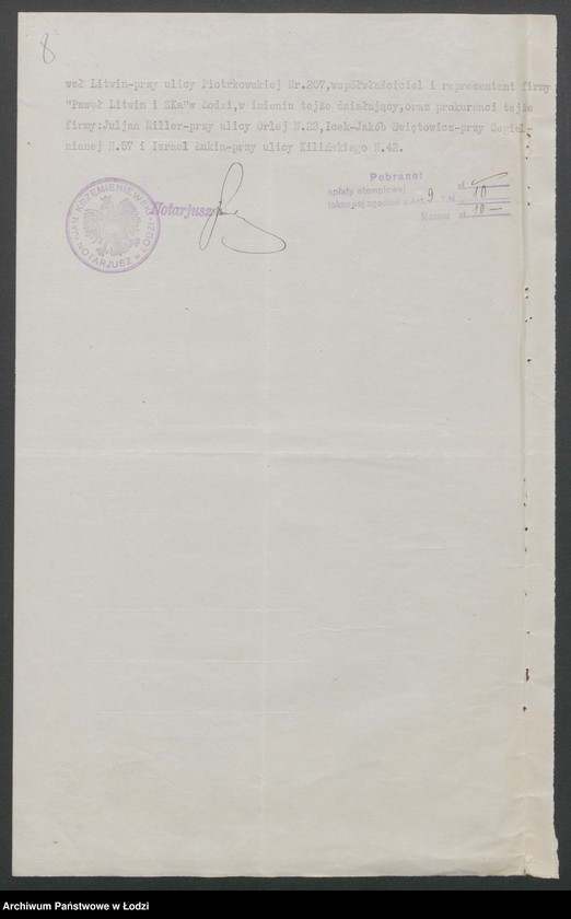 Obraz 10 z jednostki "Paweł Litwin i S-ka- wyrób waty, watoliny i manufaktury"