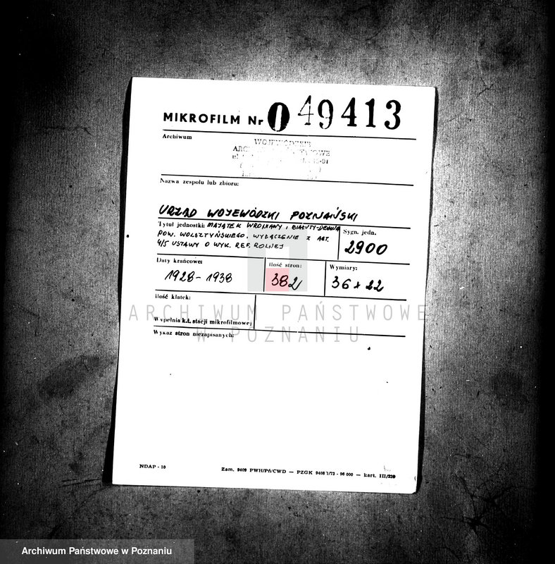 image.from.unit.number "Majątek Wroniawy i Białuty-Dębina powiatu wolsztyńskiego wyłączenie z art. 4 i 5 ustawy o wykonaniu reformy rolnej"