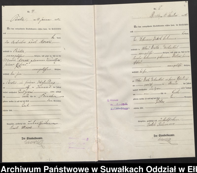 image.from.unit.number "Geburts-Haupt-Register des Königlichen Preussischen Standes-Amtes Bialla Kreis Johannisburg"