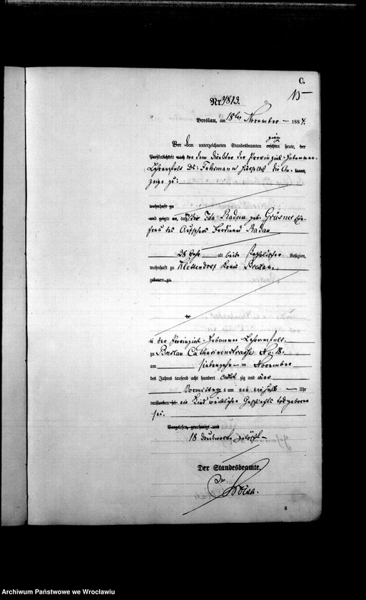 image.from.unit.number "Sterbe-Haupt-Register Breslau I 1884 Band 13"
