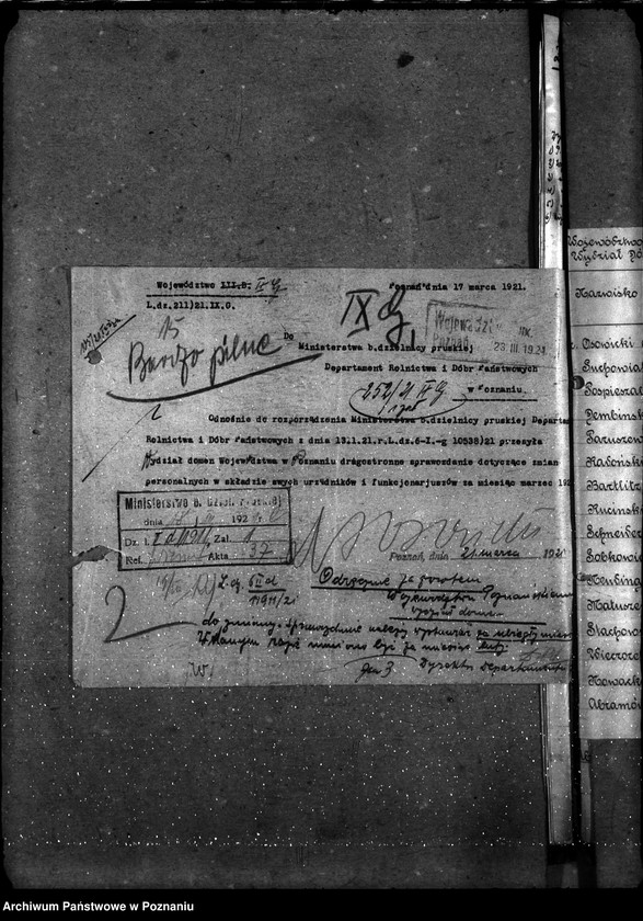 Obraz 19 z jednostki "Sprawy osobowe Poznański Urząd Wojewódzki [personalne - sprawozdania miesięczne]"