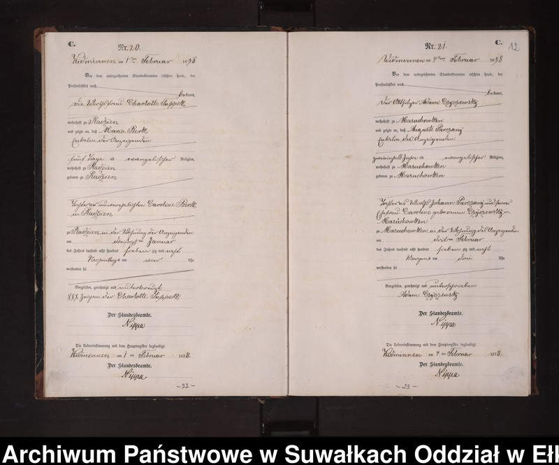 image.from.unit.number "Sterbe-Neben-Register des Preussischen Standes-Amtes Widminnen Kreis Loetzen [Tom I Nr 1-174]"