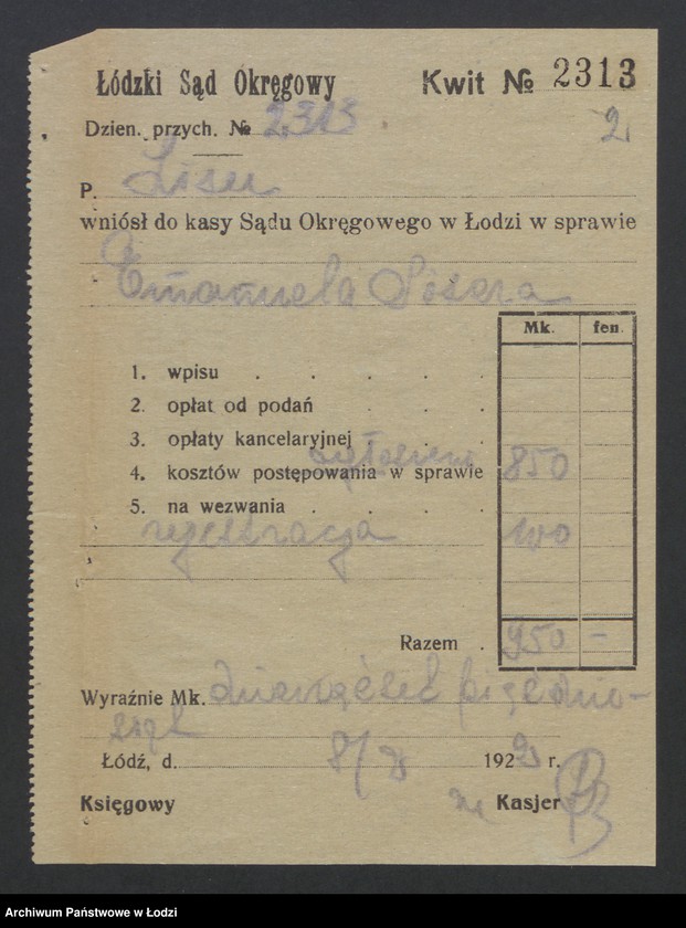 Obraz 4 z jednostki "Emanuel Lisser- sprzedaż drzewa opałowego"