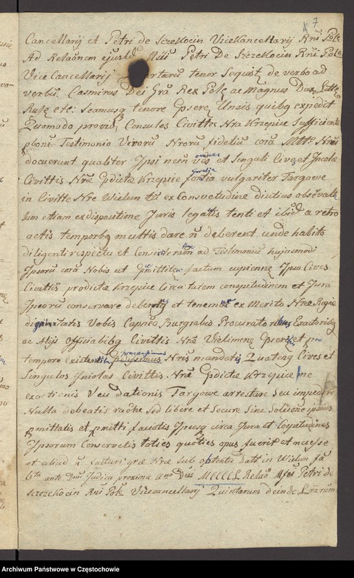 image.from.unit.number "[Kopia wierzytelna przywileju Augusta III, króla polskiego, z dnia 25 kwietnia 1763 roku, potwierdzającego prawa i wolności miasta Krzepic, sporządzona 11 lipca 1836 roku przez Augustyna Śliwińskiego]"