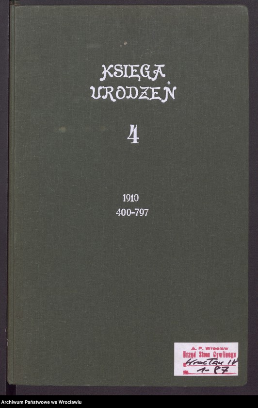 image.from.unit.number "Geburts-Haupt-Register Breslau IV 1910 Band 2"