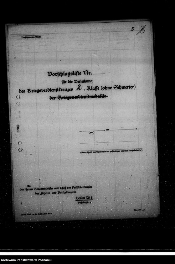 Obraz 9 z jednostki "Podania o odznaczenia dla urzędników z terenu działalności rejencji łódzkiej"
