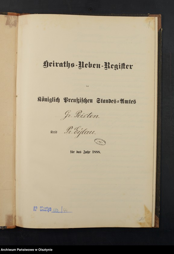 image.from.unit.number "Heiraths-Neben-Register Nr 1 - 19"