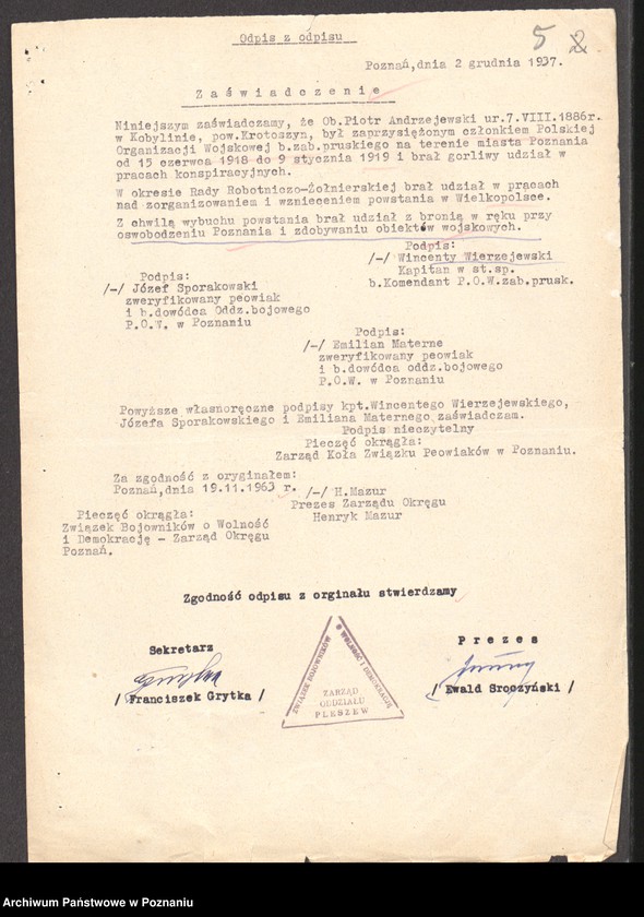 Obraz 17 z jednostki "Życiorysy powstańców wielkopolskich: A - tom ll /Andrzejewski Piotr - Augustyniak Szczepan/."