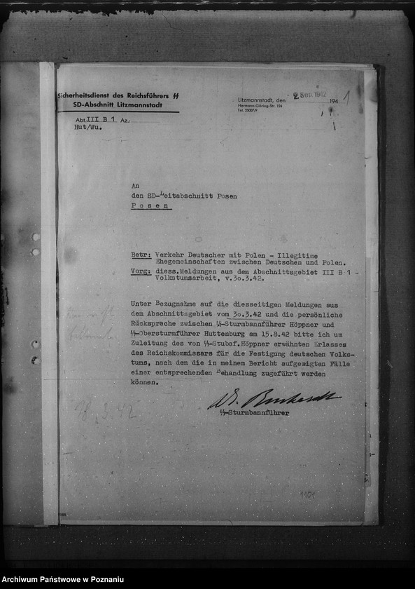 Obraz 5 z jednostki "Verkehr Deutscher mit Polen. Illegitime Ehegemeinschaften zwischen Deutschen und Polen"