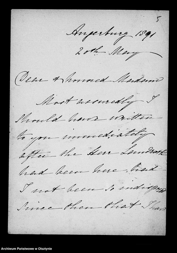 image.from.unit.number "/Eine englische Pensionärin des Lehndorffschen Siechenhauses in Angerburg, C. Border. an Anna Gfin Lehndorff geb. Hahn/"
